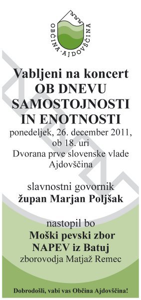 Plakat - dan samostojnosti in enotnosti, december 2011