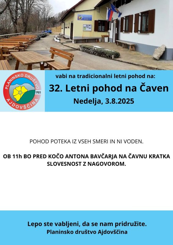 32. Letni pohod na Čaven