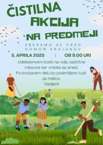 Akcijo to soboto prirejajo tudi na Predmeji 