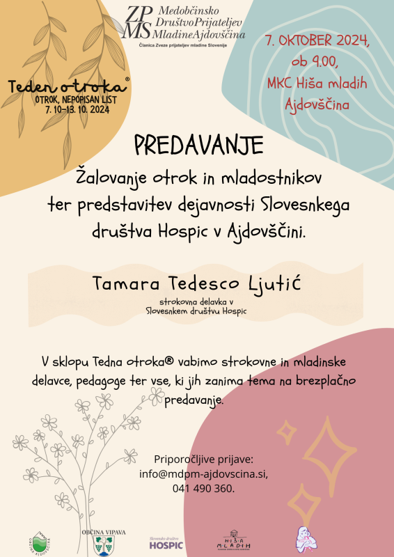 Predavanje - žalovanje otrok 