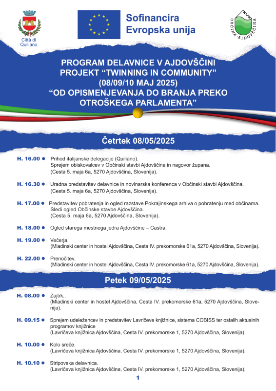 Program delavnic.