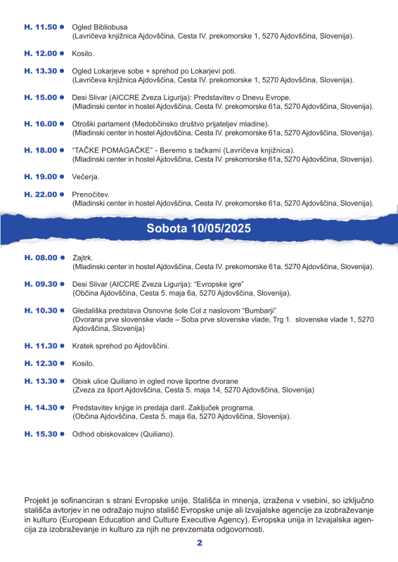 Program delavnic.