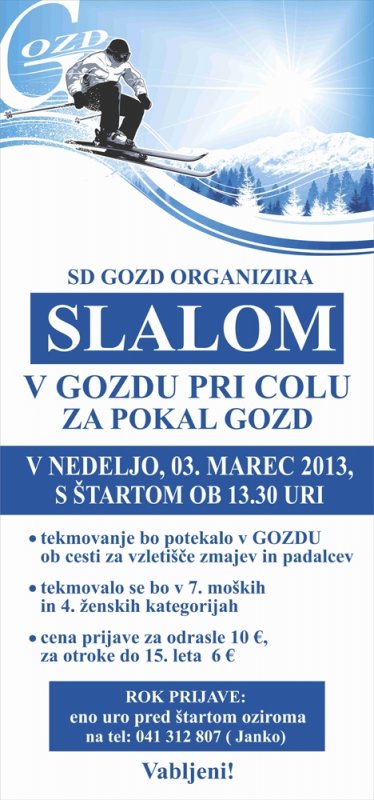 Slalom v Gozdu, plakat
