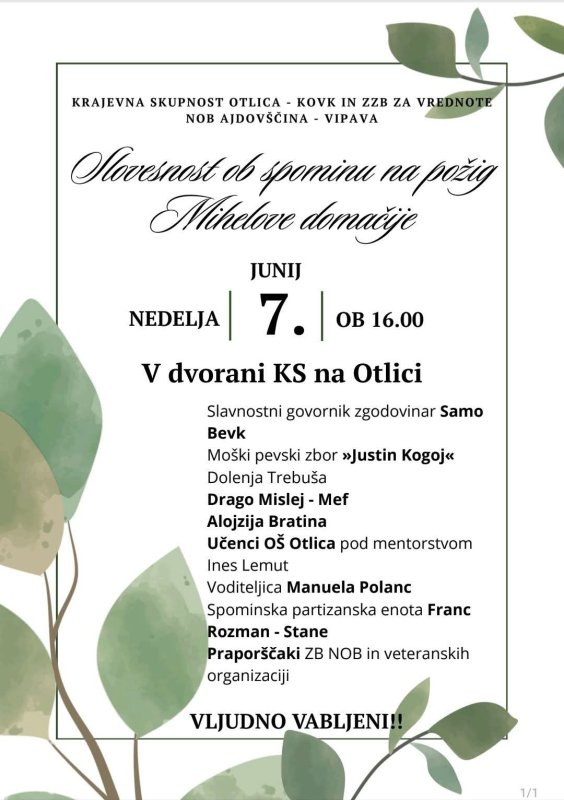 Slovesnost otlica kovk
