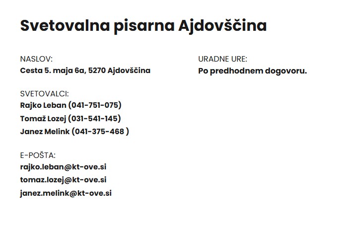 svetovalna pisarna borzen