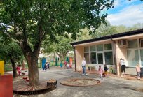 Delovna vnema na dvorišču vrtca ob Hublju 